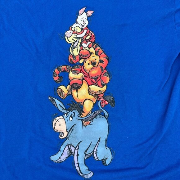 Vintage 80s 90s Winnie The Pooh Eeyore Tigger Piglet Blue‎ T-shirt Single Stitch - Picture 2 of 8